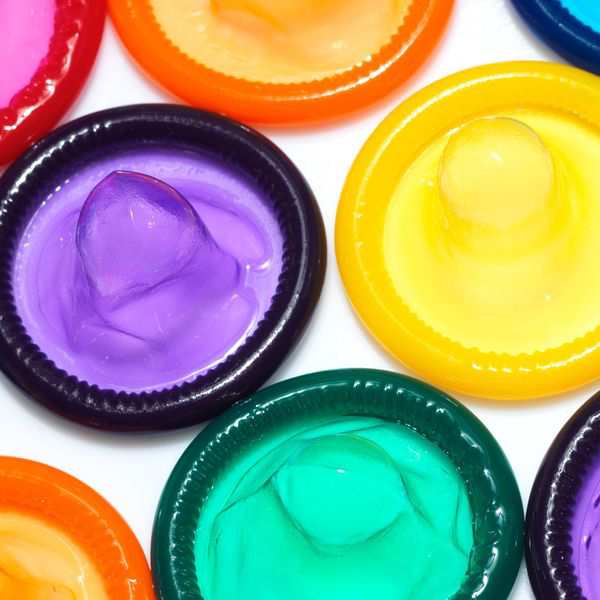 Photo of colorful condoms