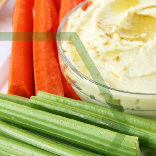 Carrots, celery, and humus.