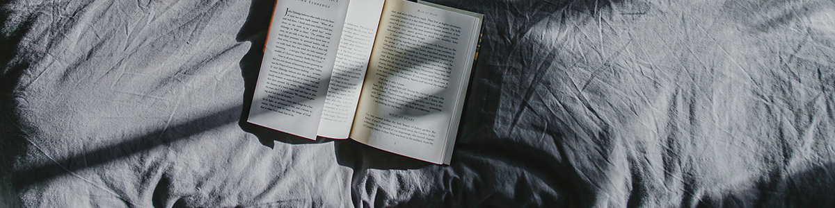 An open book on top of two pillows.