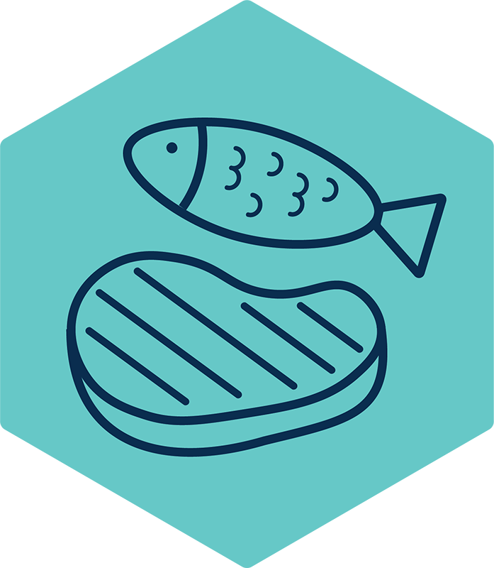 Icon of meat and fish