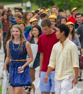 Students on campus during FASET